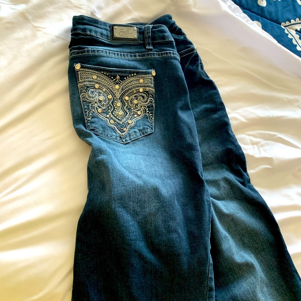 Blue jeans straight leg